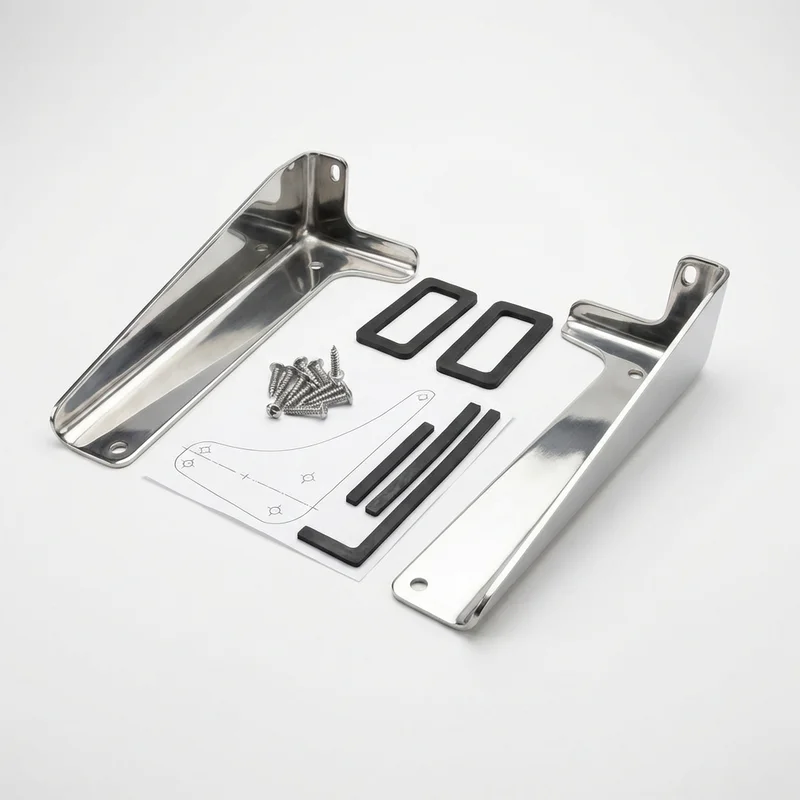 Stainless Steel Mounting Bracket Kit for Chevrolet LCF 4500XD (2017 - 2022) - 1