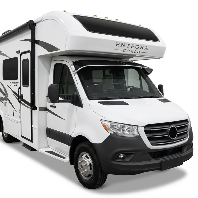 Premium Mesh Windscreen Sunvisor for Entegra Coach Qwest (2019 - 2022) - 1