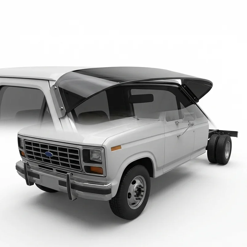 Tinted Acrylic Windscreen Sunvisor for Ford F-53 Motorhome Chassis (1988 - 2021) - 1