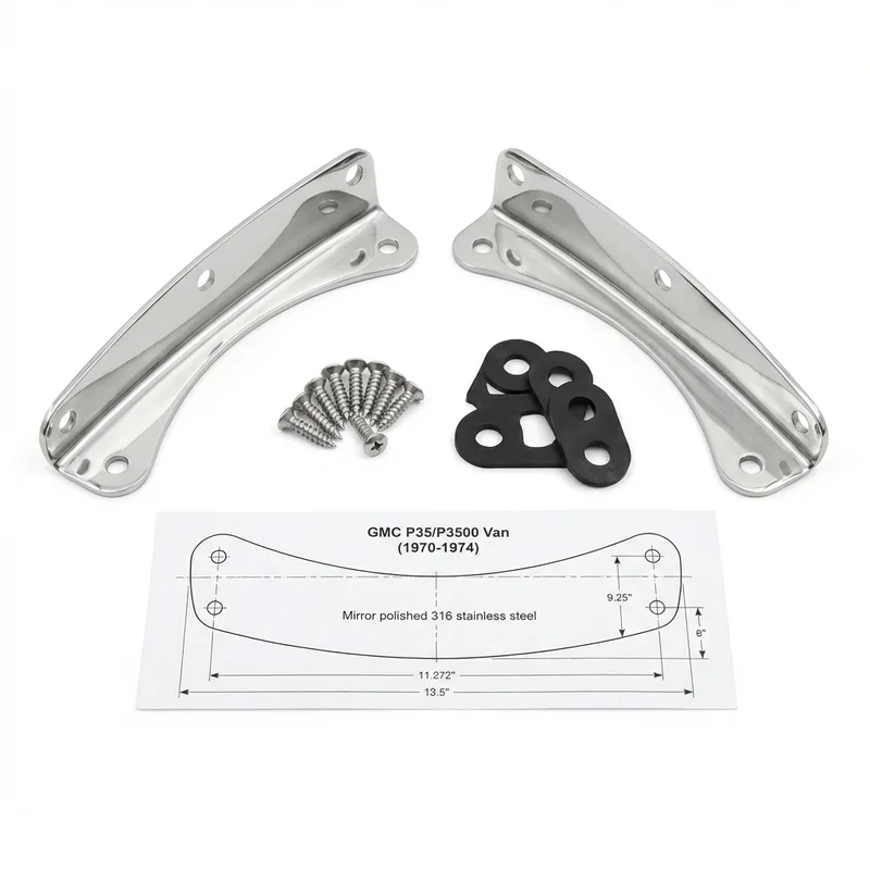 Edelstahl-Montagehalterungsset für GMC P35/P3500 Van (1970 - 1974) - 1
