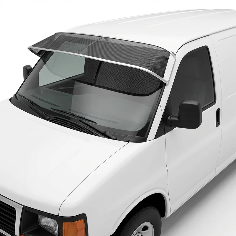 บังแดดกระจกหน้าแบบตาข่ายพรีเมียม สำหรับ GMC P3500 (1979 - 1999) - 1