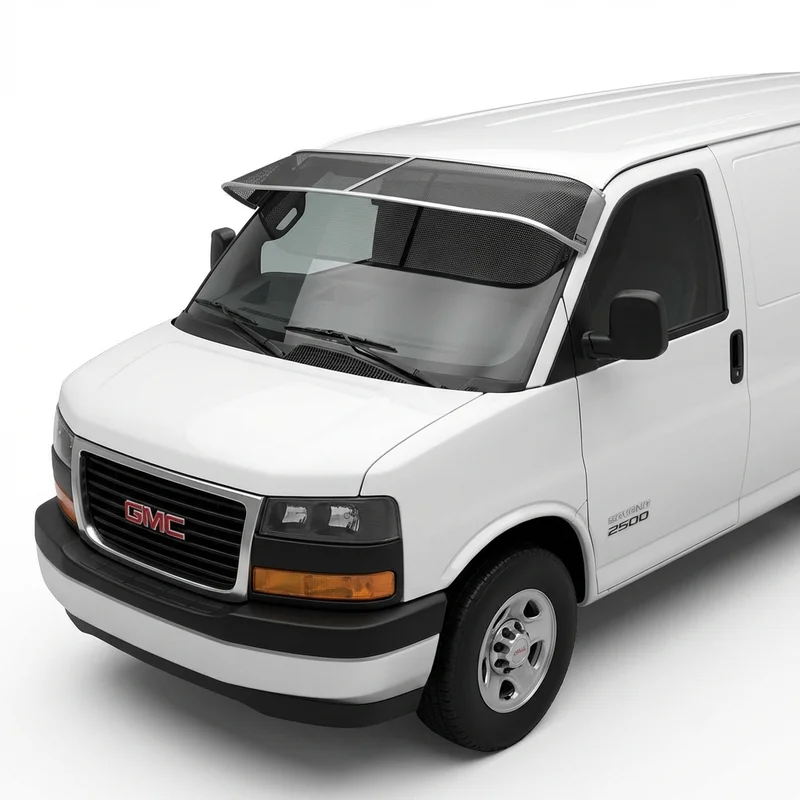 บังแดดกระจกหน้าแบบตาข่ายพรีเมียม สำหรับ GMC Savana 2500 (1996 - 2025) - 1