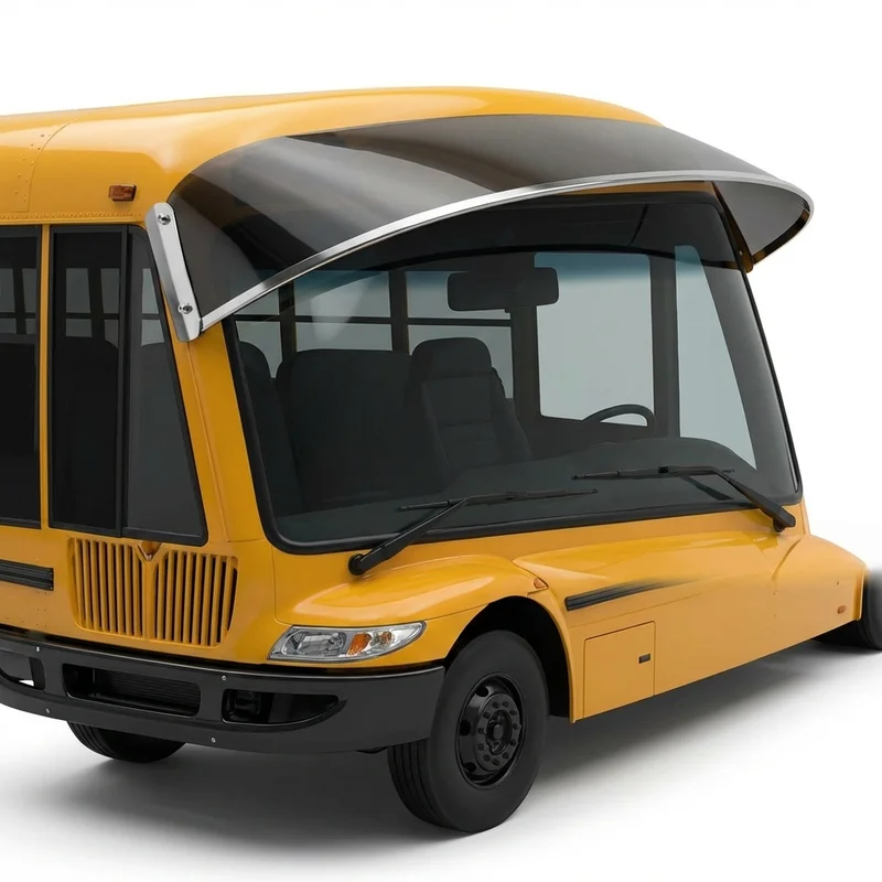 Tinted Acrylic Windscreen Sunvisor for IC Corporation BE School Bus (2008 - 2015) - 1