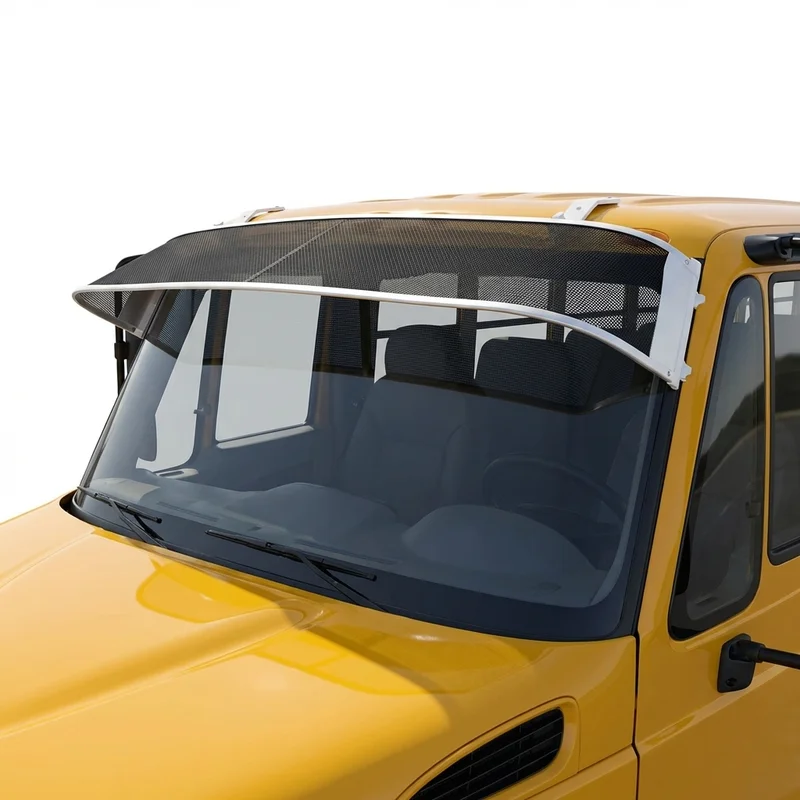 Premium Mesh Windscreen Sunvisor for IC Corporation FE School Bus (2003 - 2010) - 1