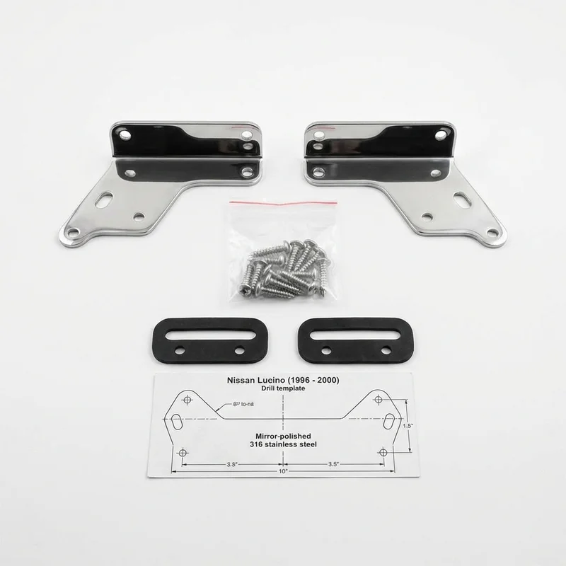 Stainless Steel Mounting Bracket Kit for Nissan Lucino (1996 - 2000) - 1