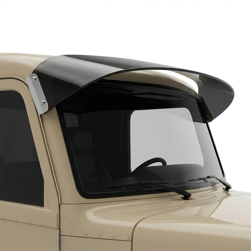 Tinted Acrylic Windscreen Sunvisor for Peterbilt 320 (2008 - 2018) - 1