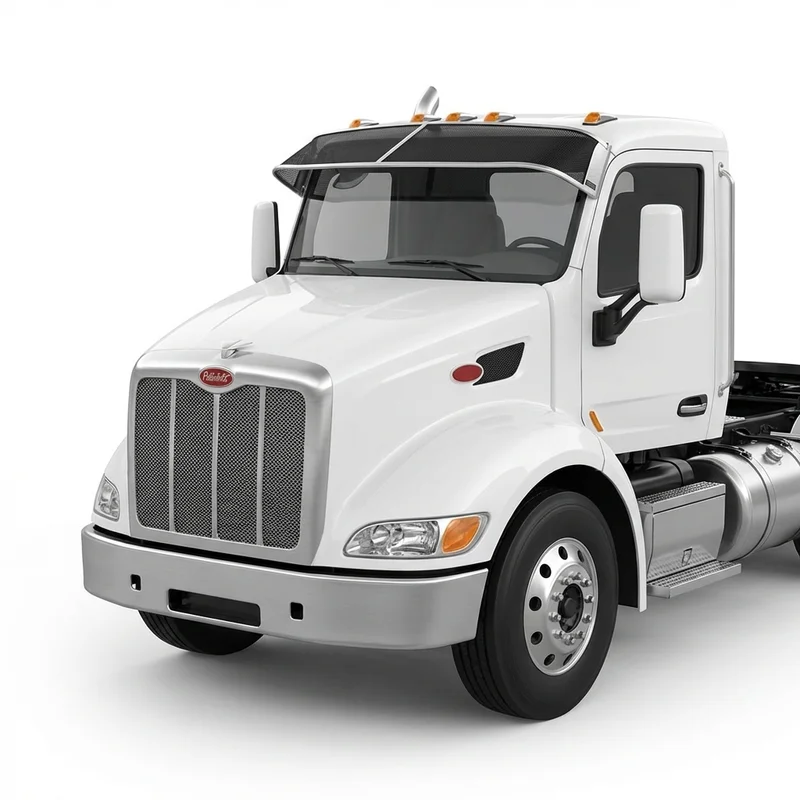 บังแดดกระจกหน้าแบบตาข่ายพรีเมียม สำหรับ Peterbilt 367 (2008 - 2022) - 1