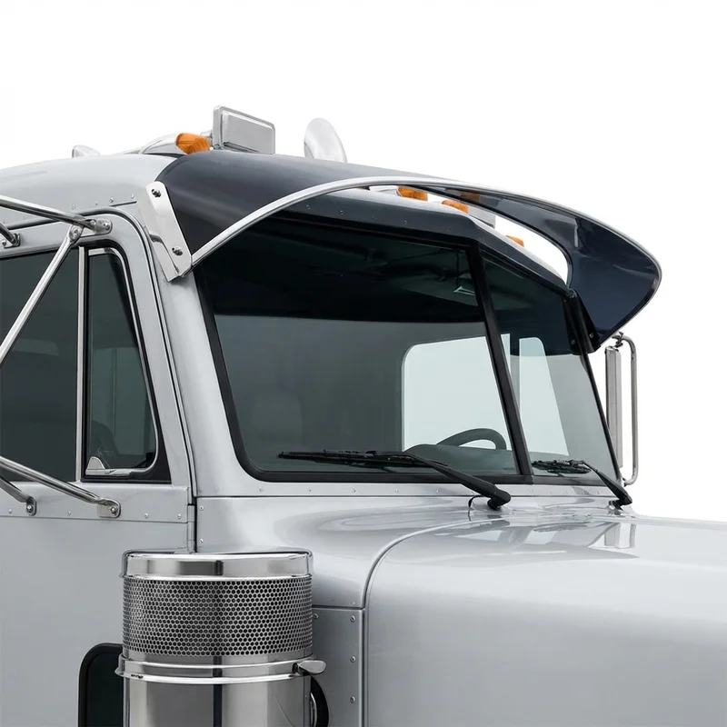 Tinted Acrylic Windscreen Sunvisor for Peterbilt 372 (1989 - 1997) - 1