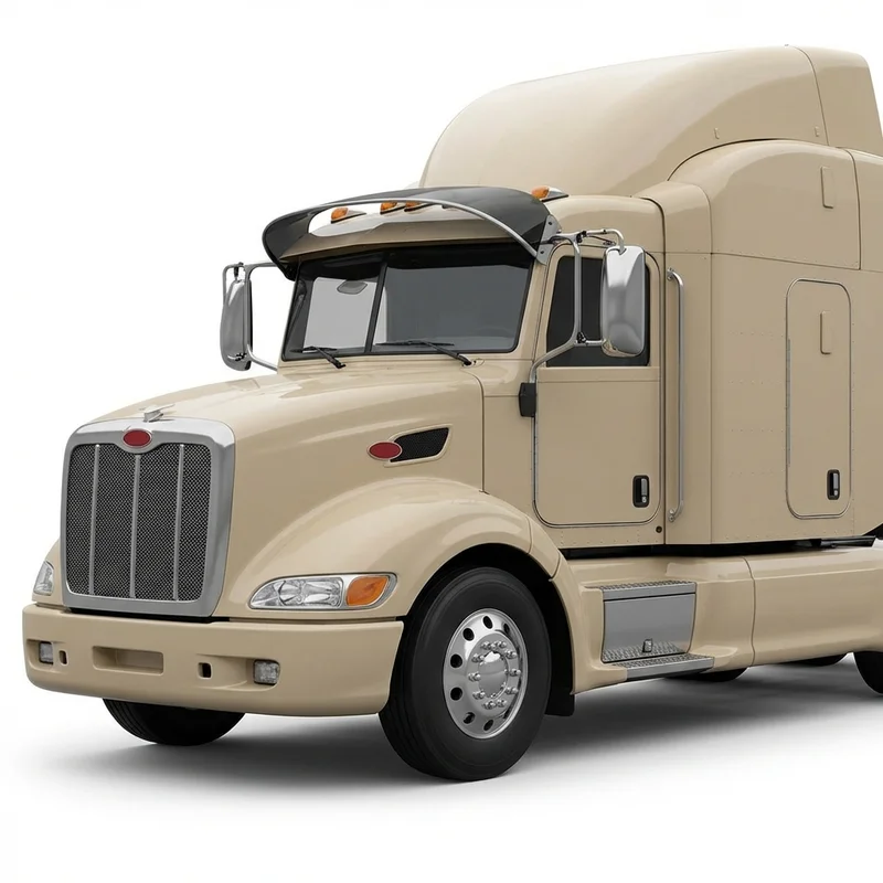 Tinted Acrylic Windscreen Sunvisor for Peterbilt 386 (2006 - 2016) - 1