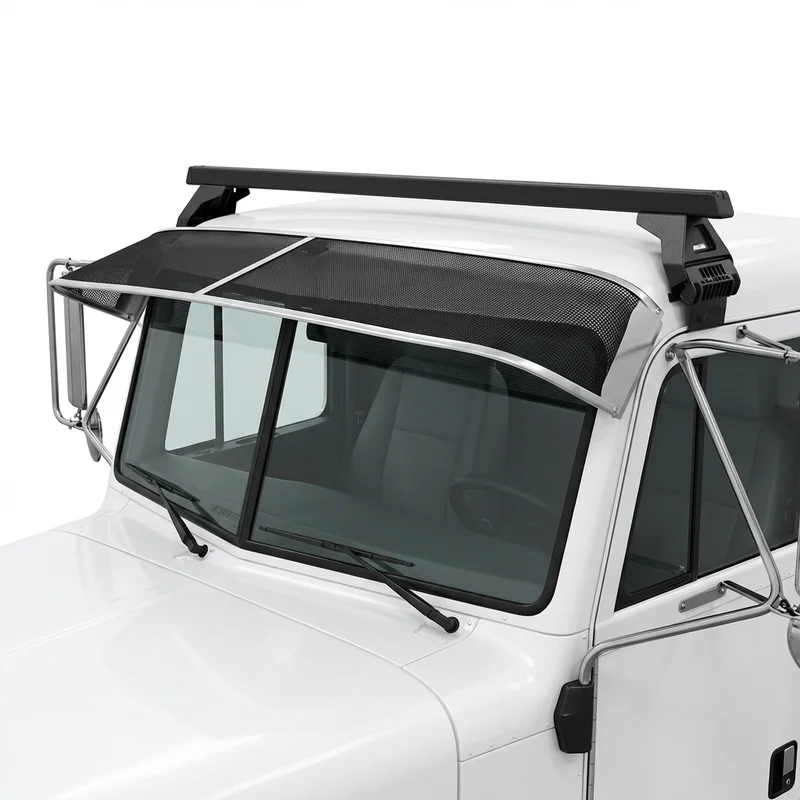 บังแดดกระจกหน้าแบบตาข่ายพรีเมียม สำหรับ Peterbilt 397 (1987 - 2009) - 1